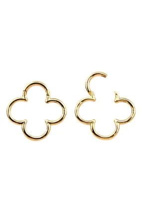 14K 18K Real Solid Gold 18g Clover Line Helix Daith Nose Septum Ring Hoop Earring Piercing Jewelry