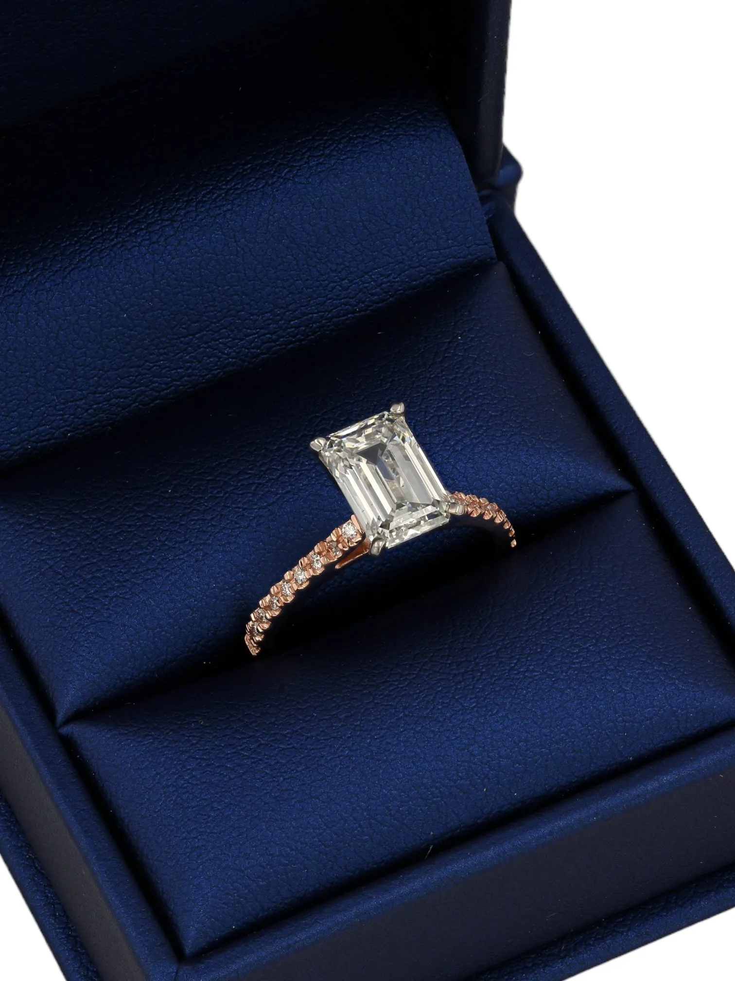 14K Rose gold diamond solitary ring special order-13502