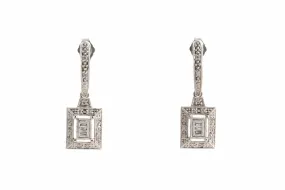 14k White Gold 0.130tcw Diamond Dangle Earrings (4.30g.)