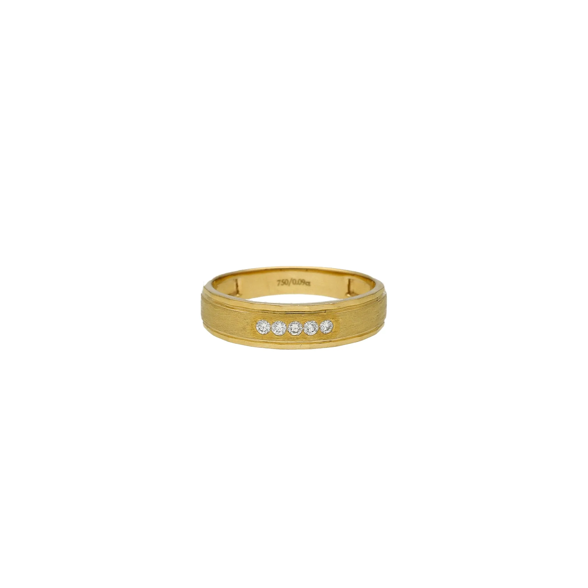 18K Yellow Gold & 0.09ct Diamond Band (4gm)