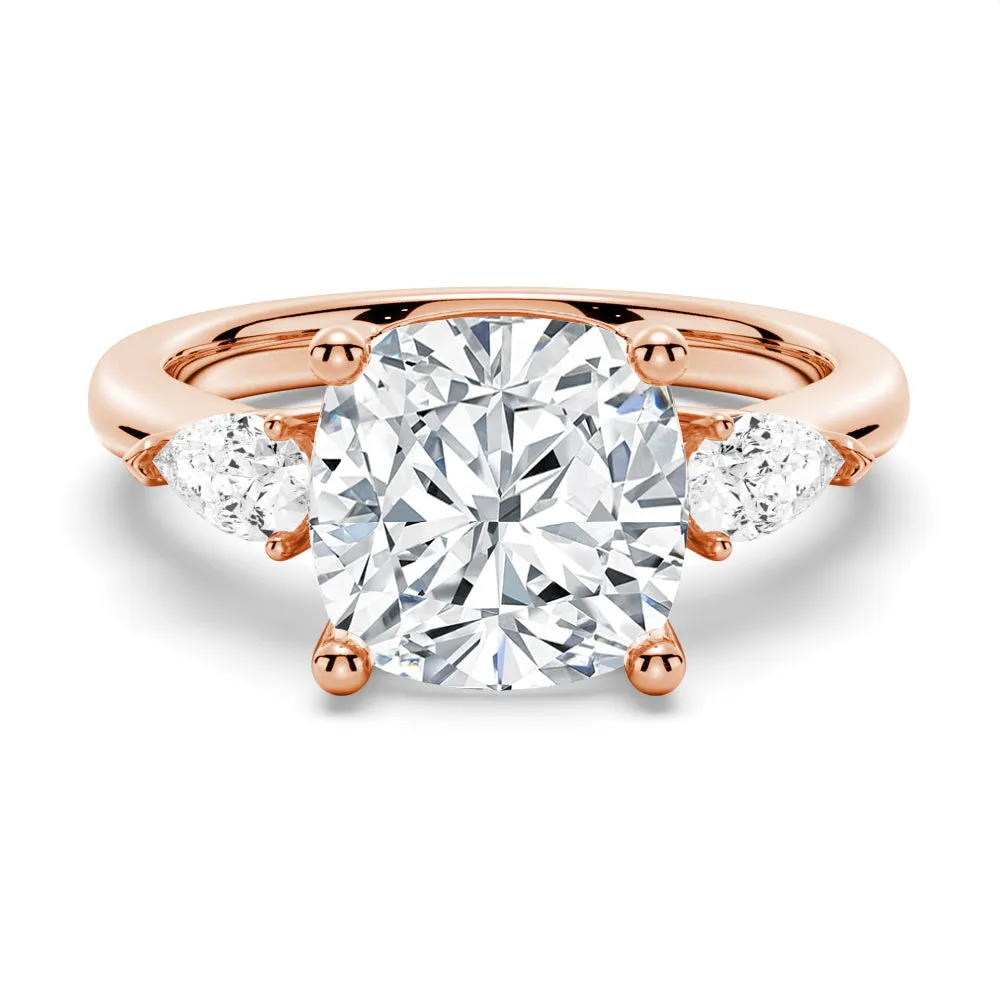 3 CT. Classic Cushion Cut Three Stone Engagement Ring