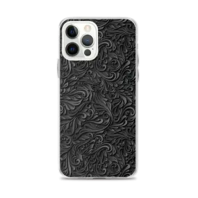 3D Black Ornament Pattern iPhone Case