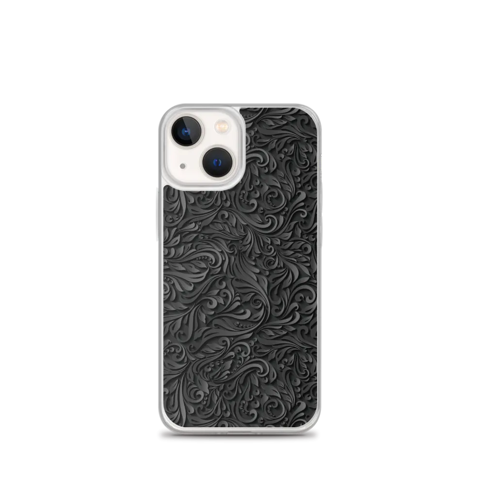 3D Black Ornament Pattern iPhone Case