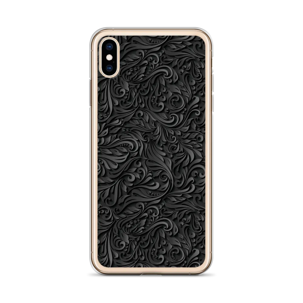 3D Black Ornament Pattern iPhone Case