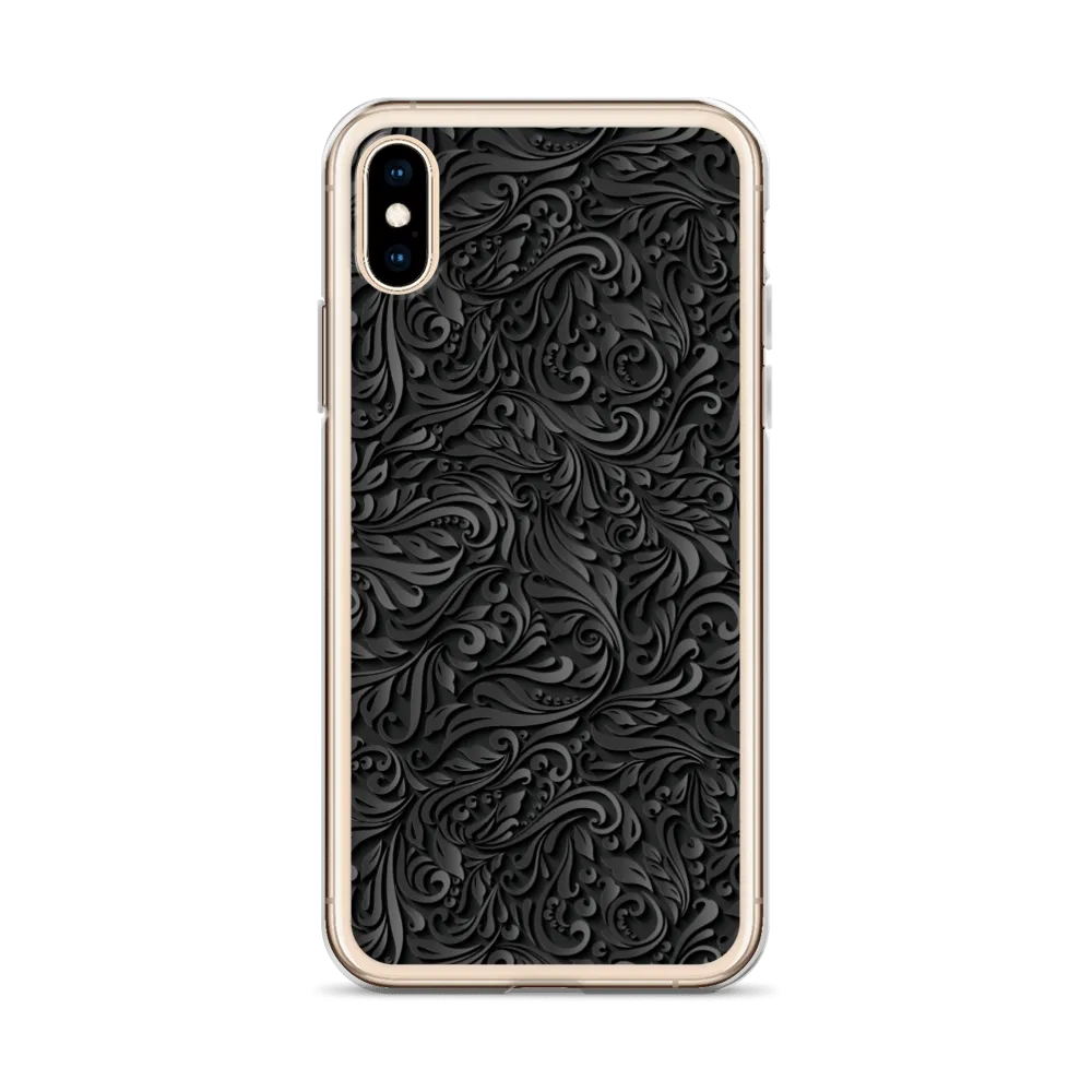 3D Black Ornament Pattern iPhone Case