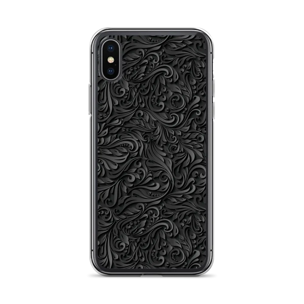 3D Black Ornament Pattern iPhone Case