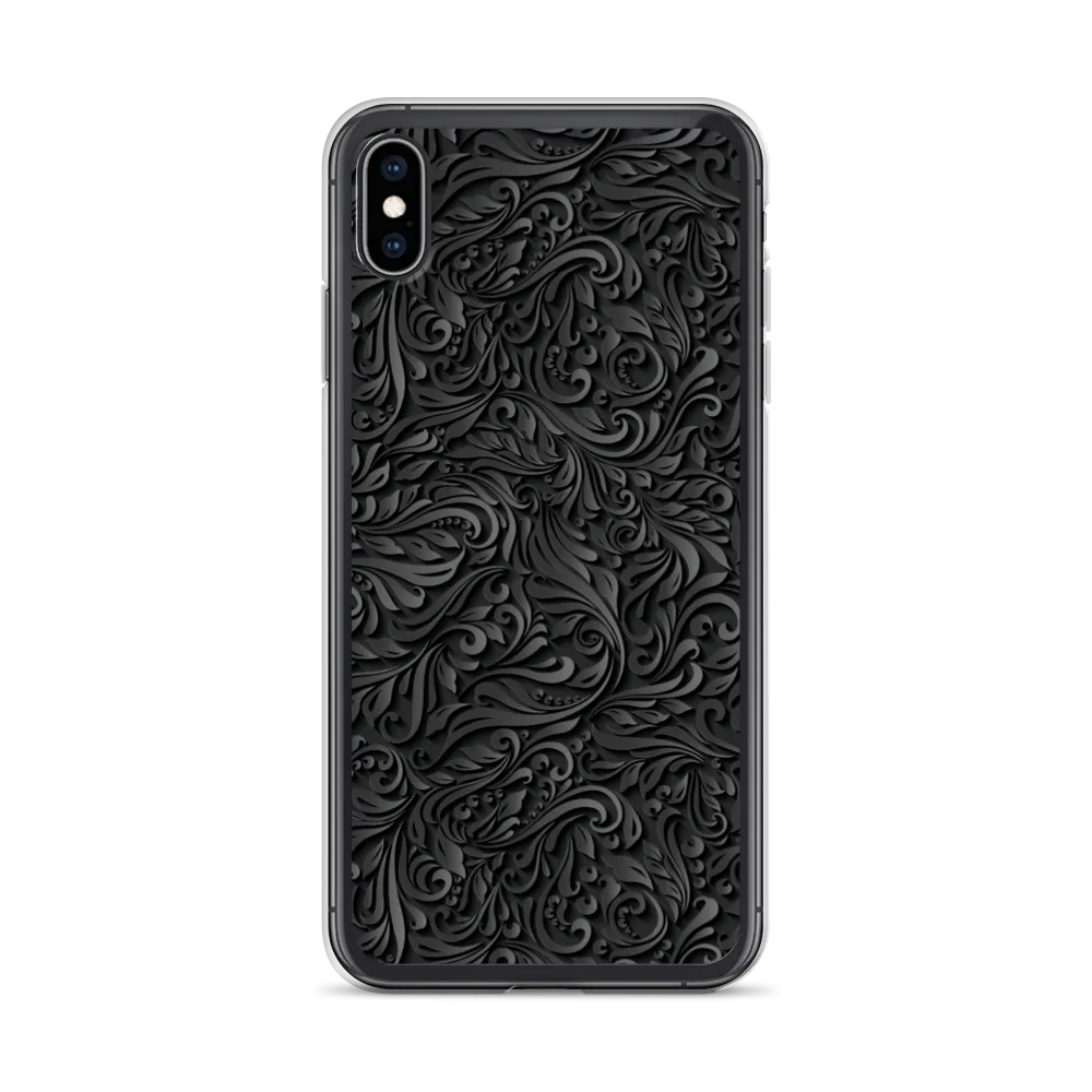 3D Black Ornament Pattern iPhone Case