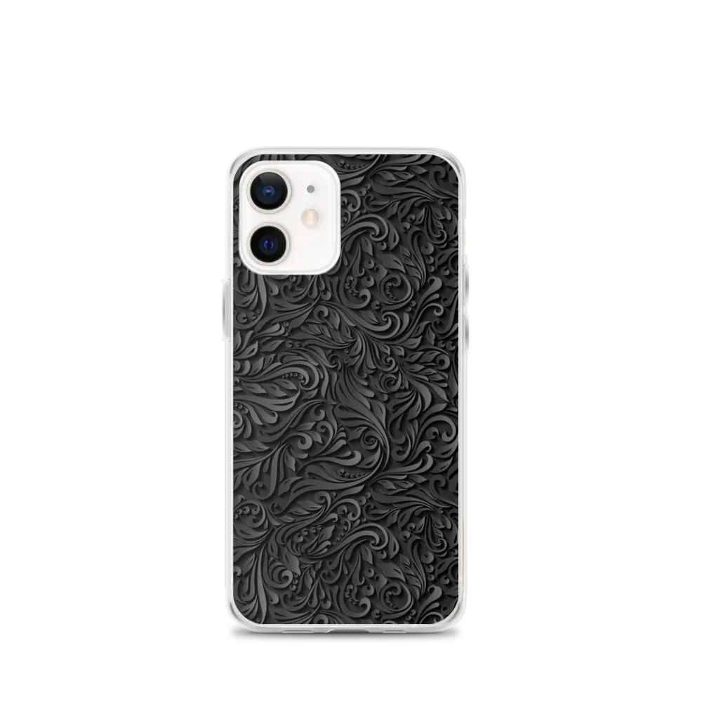 3D Black Ornament Pattern iPhone Case