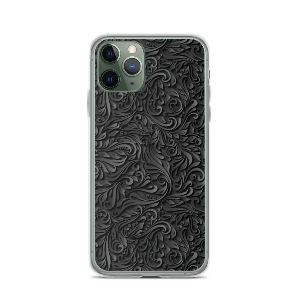 3D Black Ornament Pattern iPhone Case