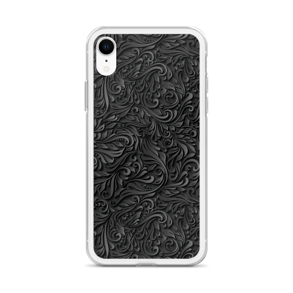 3D Black Ornament Pattern iPhone Case