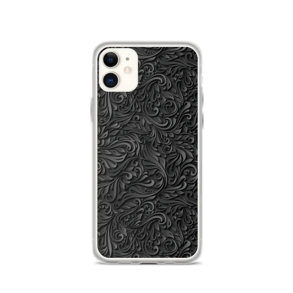 3D Black Ornament Pattern iPhone Case