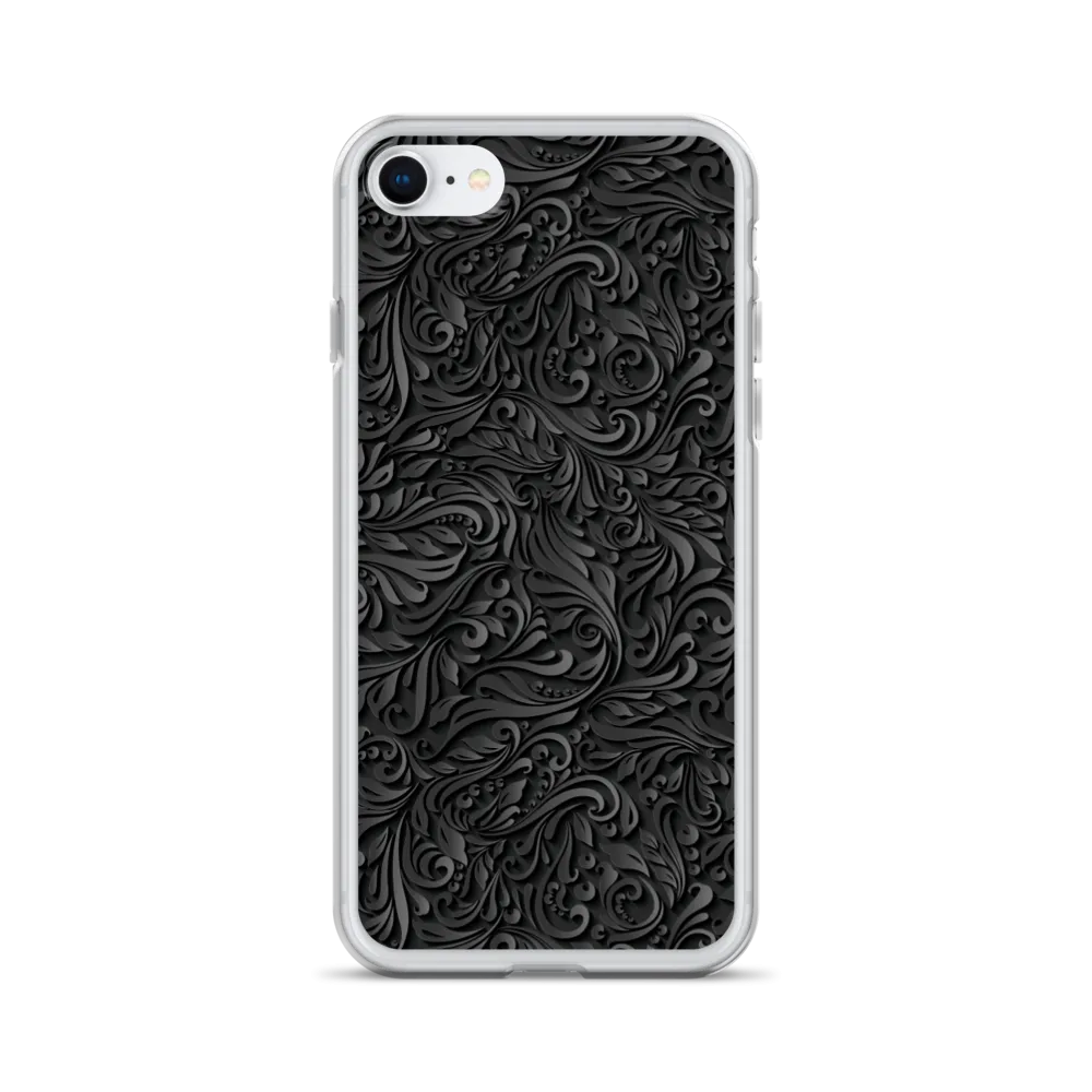 3D Black Ornament Pattern iPhone Case