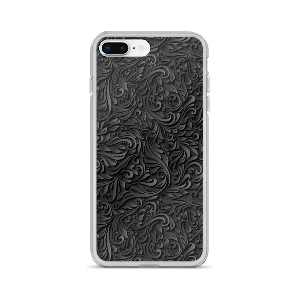 3D Black Ornament Pattern iPhone Case