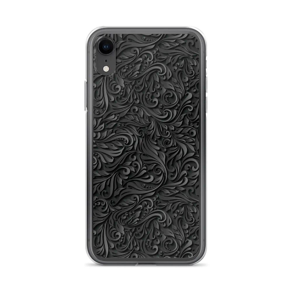 3D Black Ornament Pattern iPhone Case