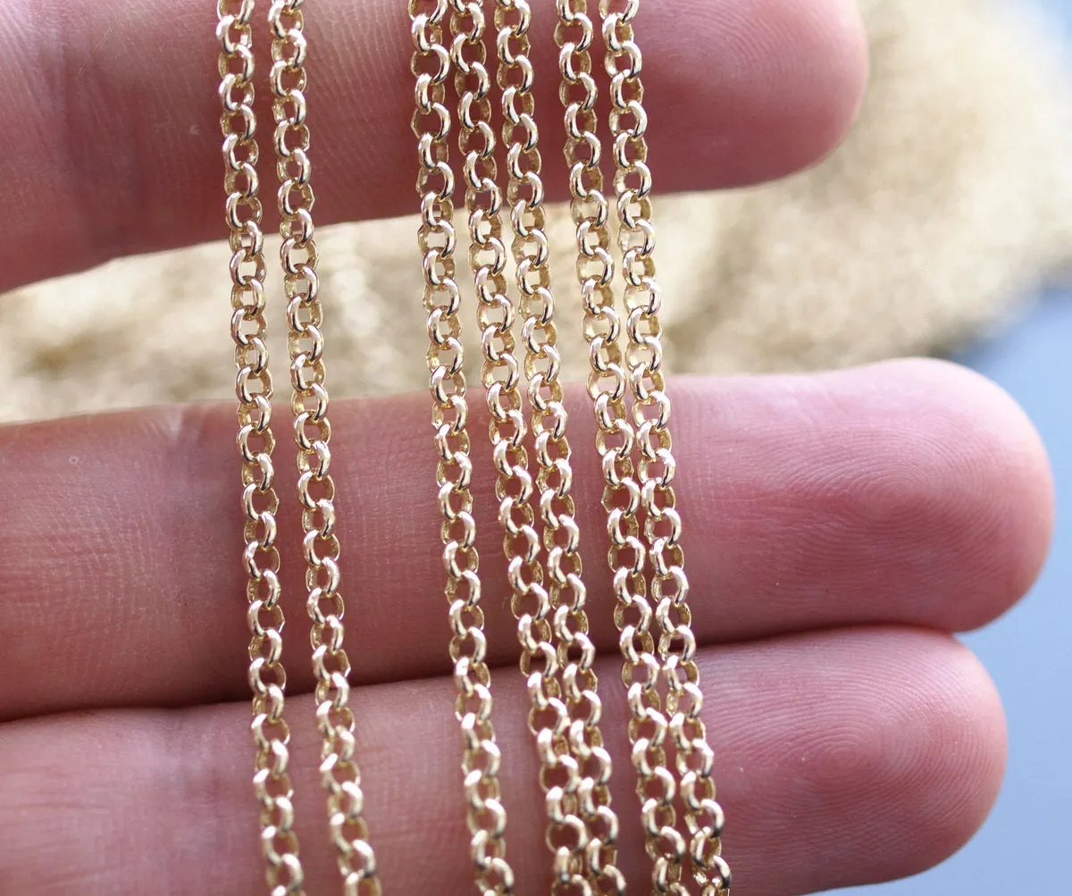 5 M. Raw Soldered Rolo Brass Chain ( 2.8mm ) 16.5 feet W8