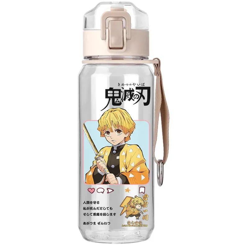 530ml Creative Water Sippy Cup with Straw Portable Outdoor Leakproof Water Bottle Demon Slayer Tanjiro Nezuko