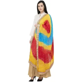 A R Silk Bandhej Multi Gota Fancy Dupatta Color Multi color Dupatta