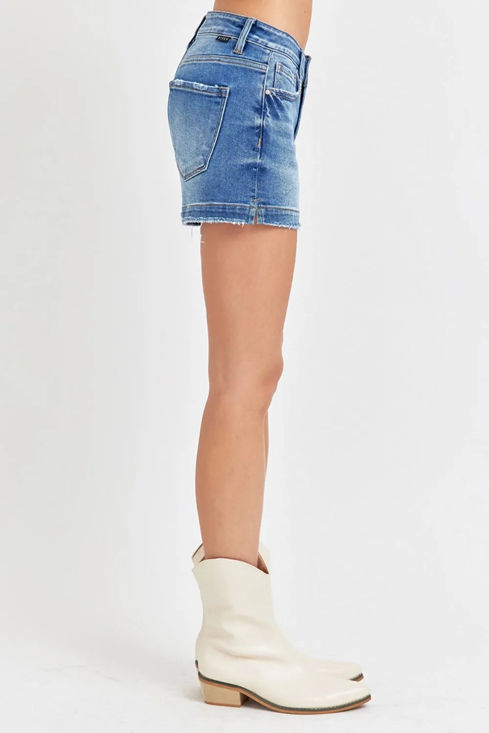 Alexa Side Slit Denim Shorts