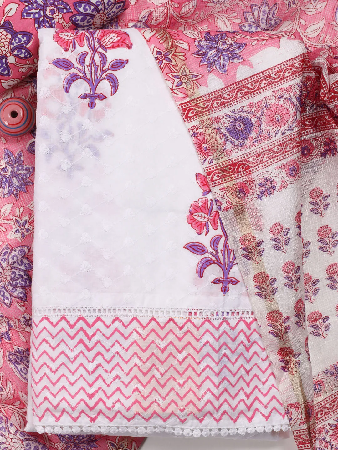 All Over Embroidered Cotton Unstitched Suit Piece With Dupatta