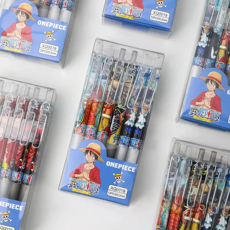 Anime ONE PIECE Gel pen Luffy Zoro 0.5mm Gel pen school Stationery Supplies Cartoon Gel School Pens Waterproof Gel Ink Ballpoint