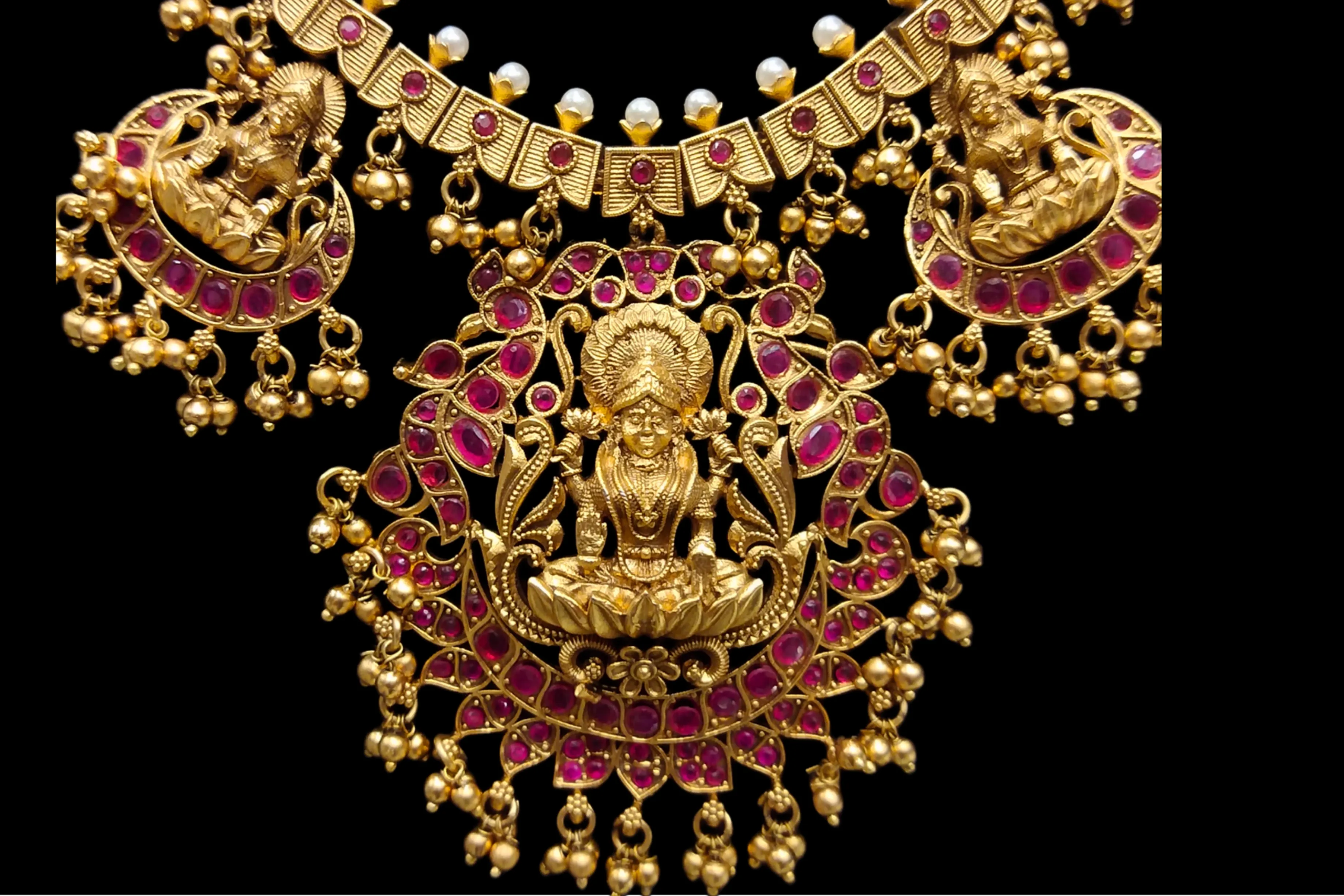 Antique Lakshmi Guttapusalu Necklace Set By Asp Fashion Jewellery