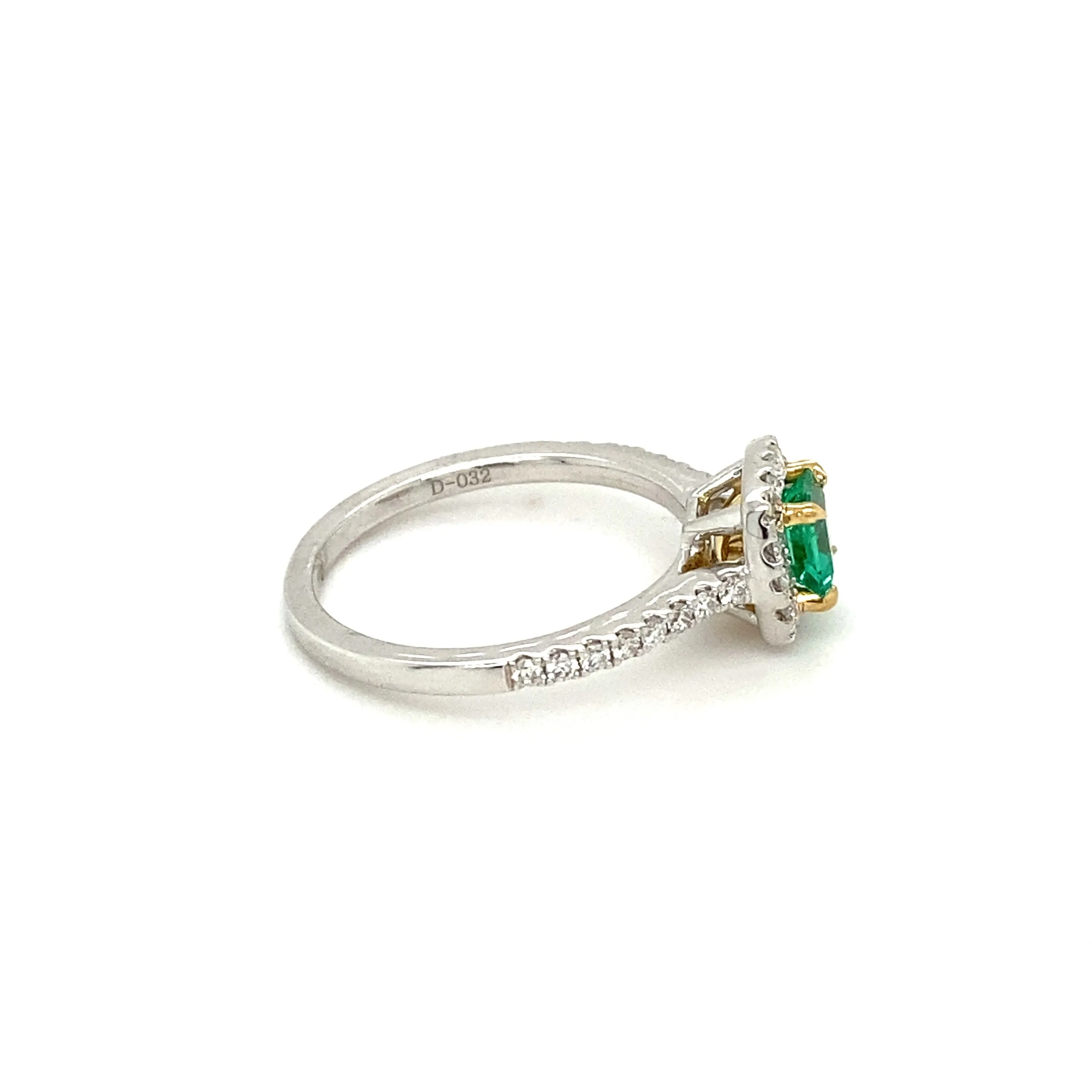 Asscher Cut Emerald and Pavé Diamond Ring