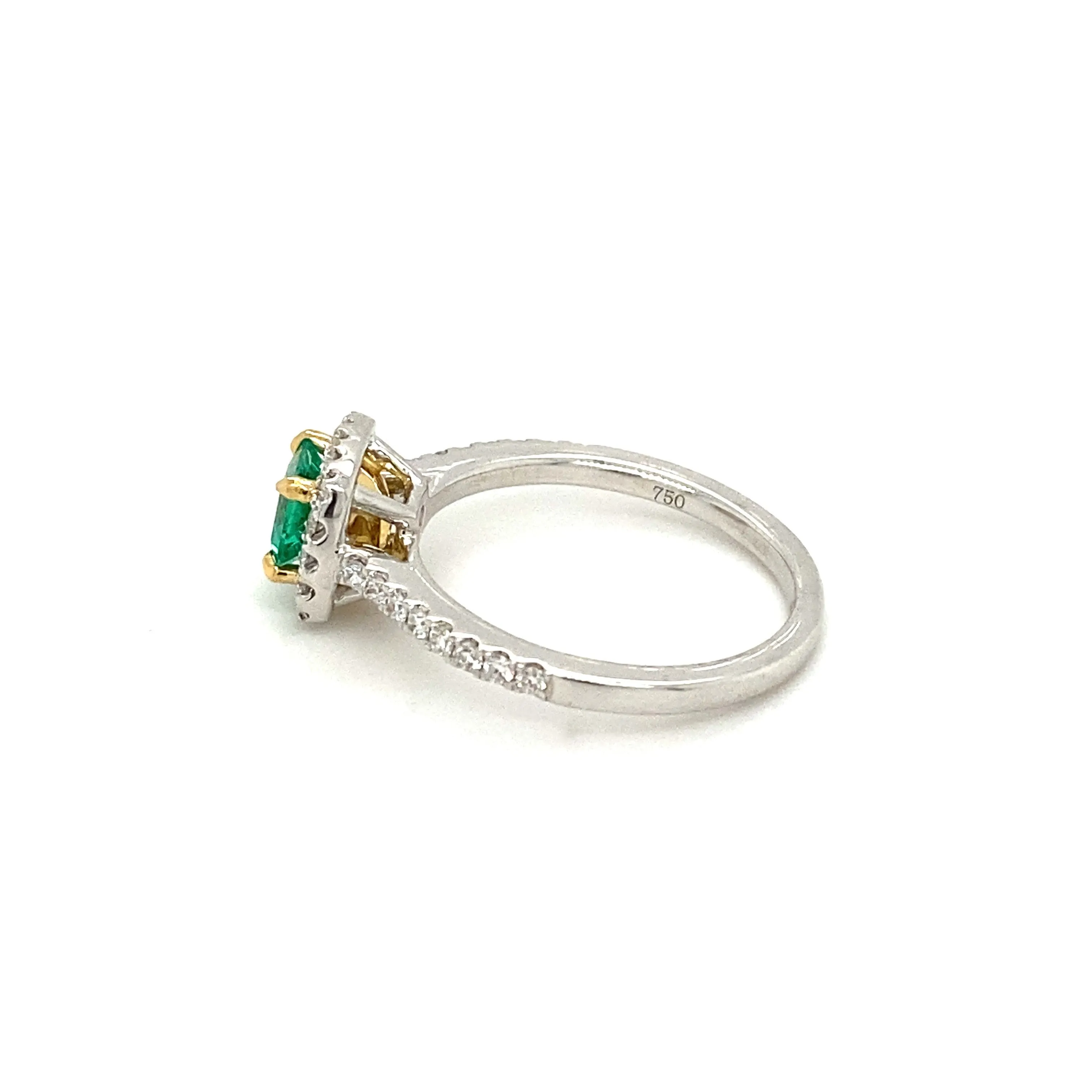 Asscher Cut Emerald and Pavé Diamond Ring