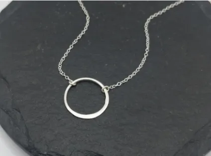 Be My Galentine Necklace - Silver Circle Pendant