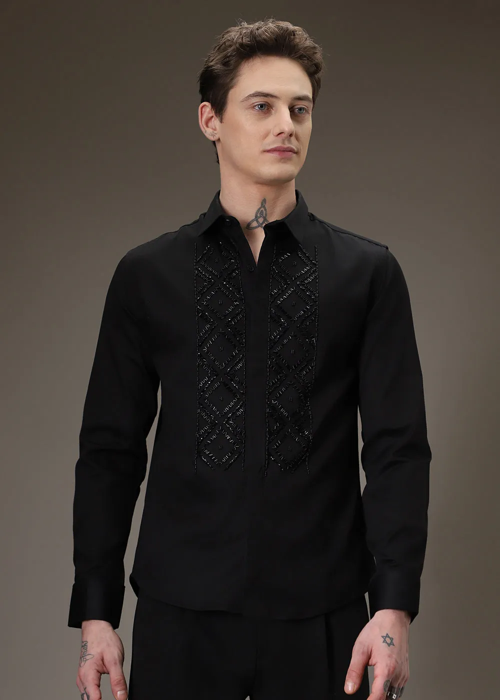 BeadazzleClub Black Designer Shirt