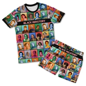 Black Herstory T-shirt and Shorts Set