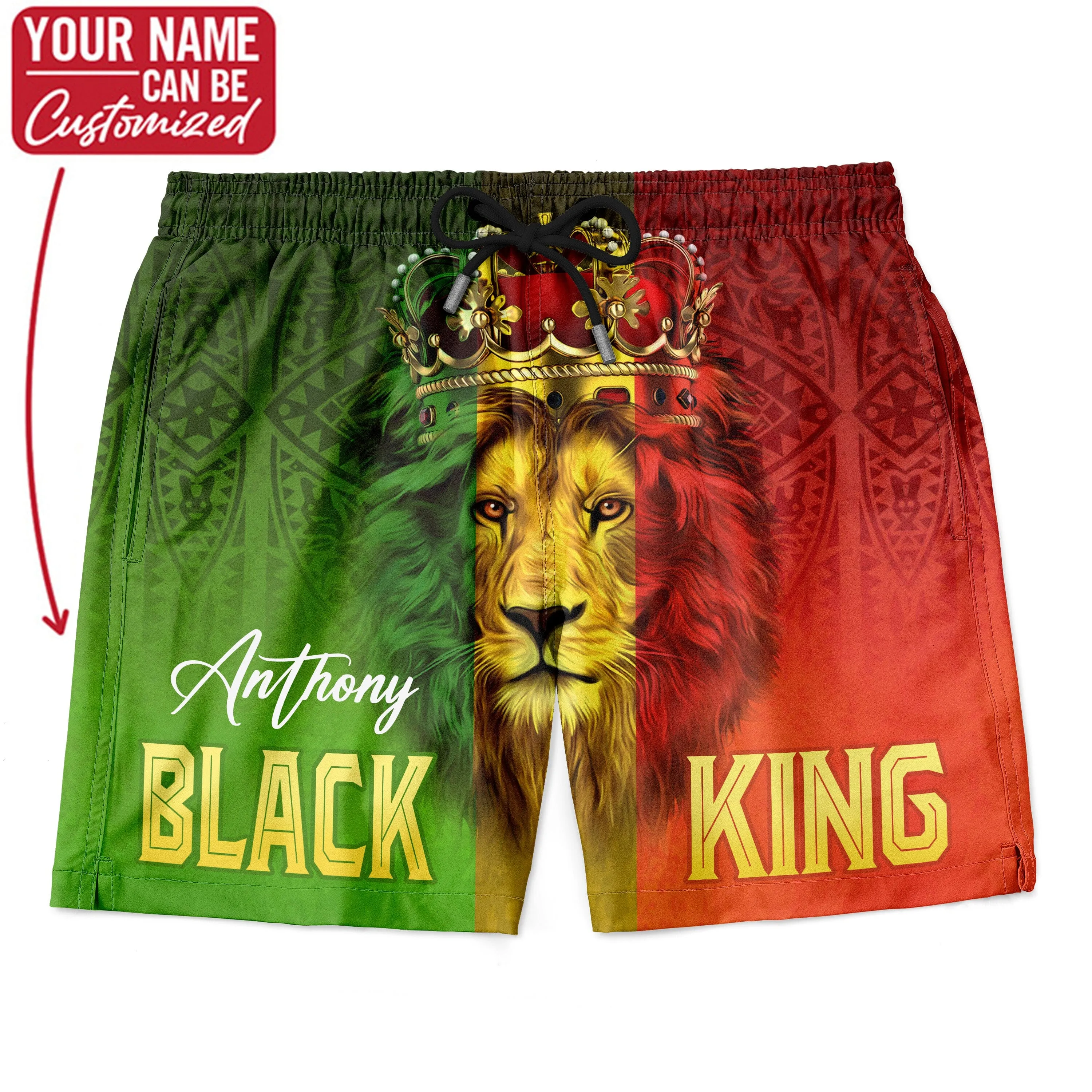 Black King Lion Shorts