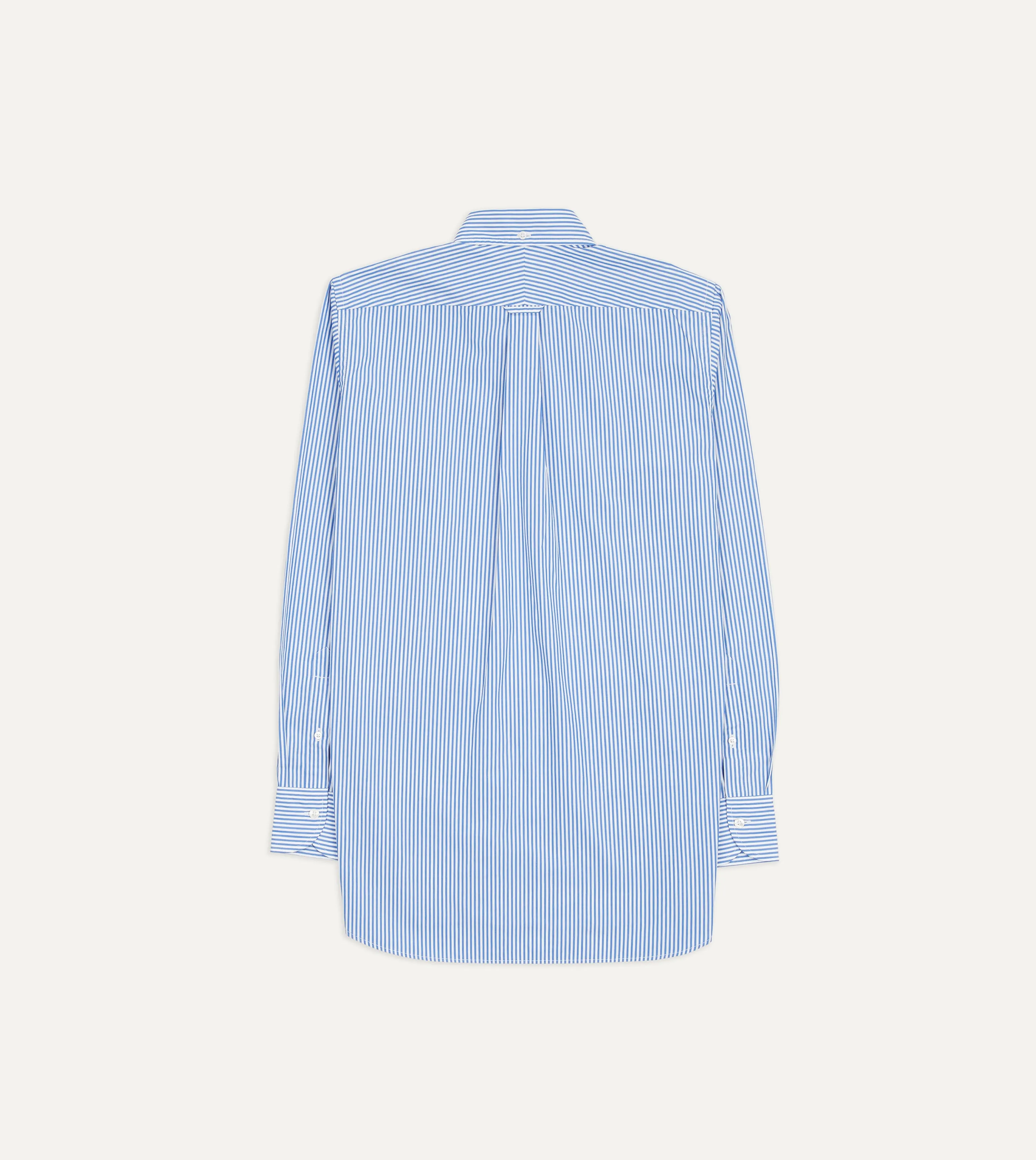 Blue Bengal Stripe Cotton Poplin Button-Down Shirt