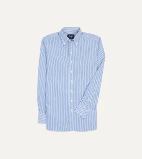 Blue Bengal Stripe Cotton Poplin Button-Down Shirt