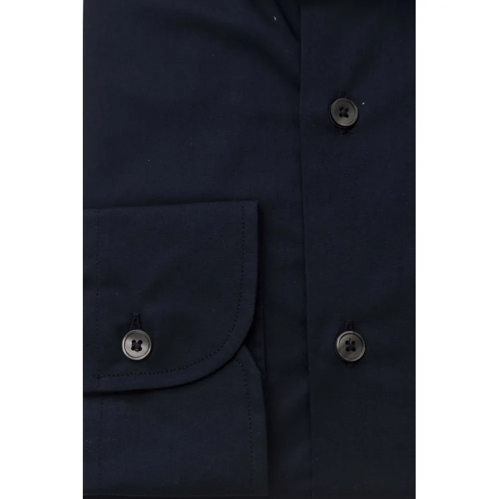 Blue Cotton Men Shirt