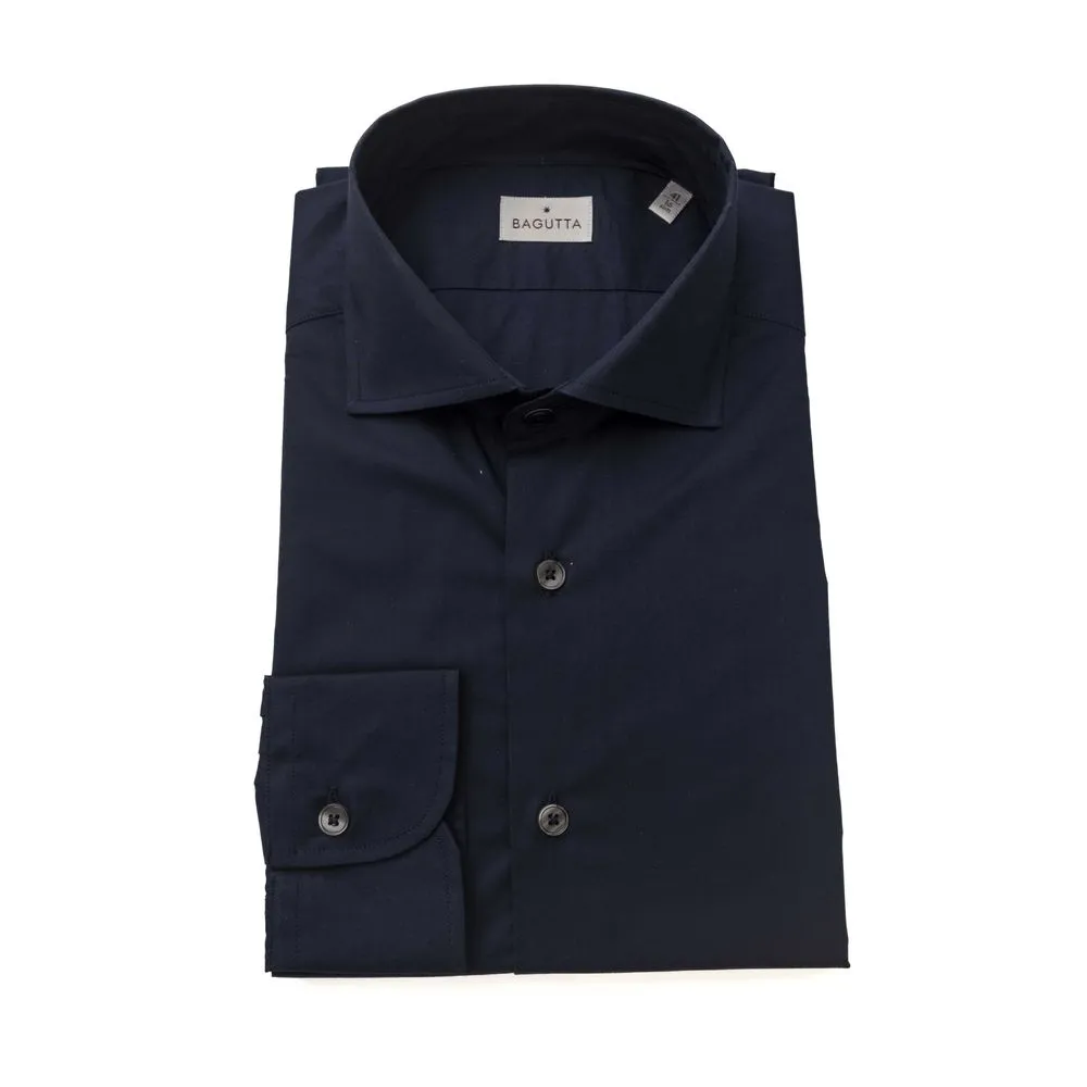 Blue Cotton Men Shirt