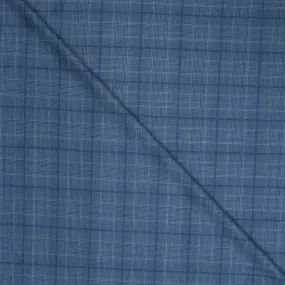 Blue Windowpane Diamond Emerald Super 130's Wool Ariston Fabric