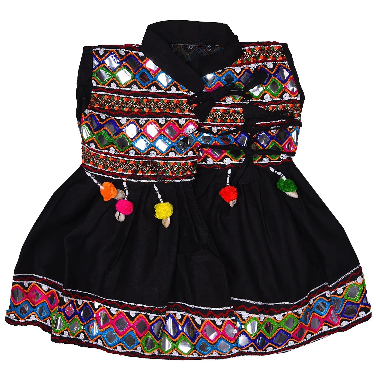 Boys Sleeveless Hand Embroidered Kedia Set BD143blk