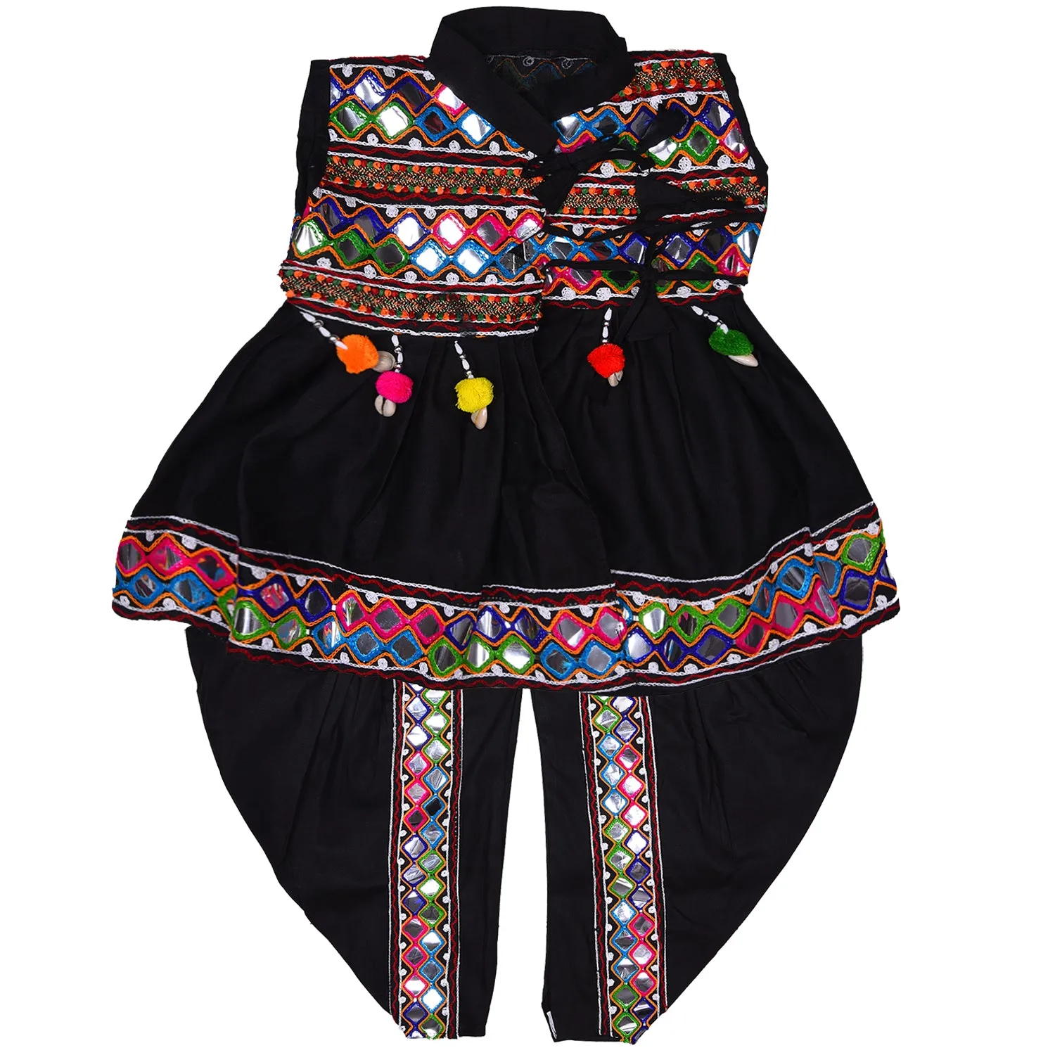 Boys Sleeveless Hand Embroidered Kedia Set BD143blk