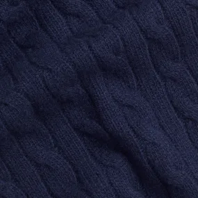 Cable Knit Scarf - Navy