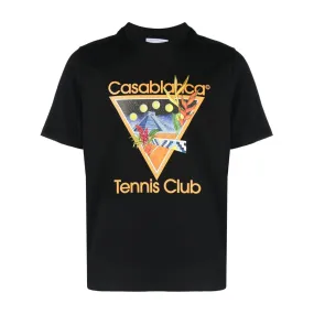 CASABLANCA TENNIS CLUB ICON T-SHIRT BLACK