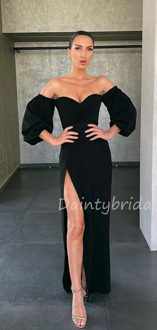 Charming Sweetheart Side Slit Long Prom Dresses Evening Dresses.DB10457