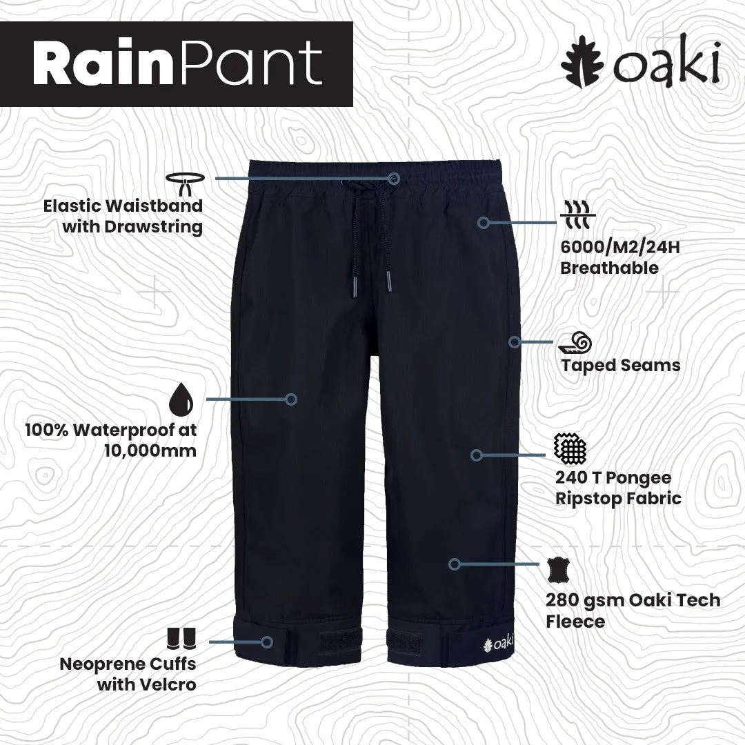 Children's Fleece-lined Rain/Snow Pants, Black