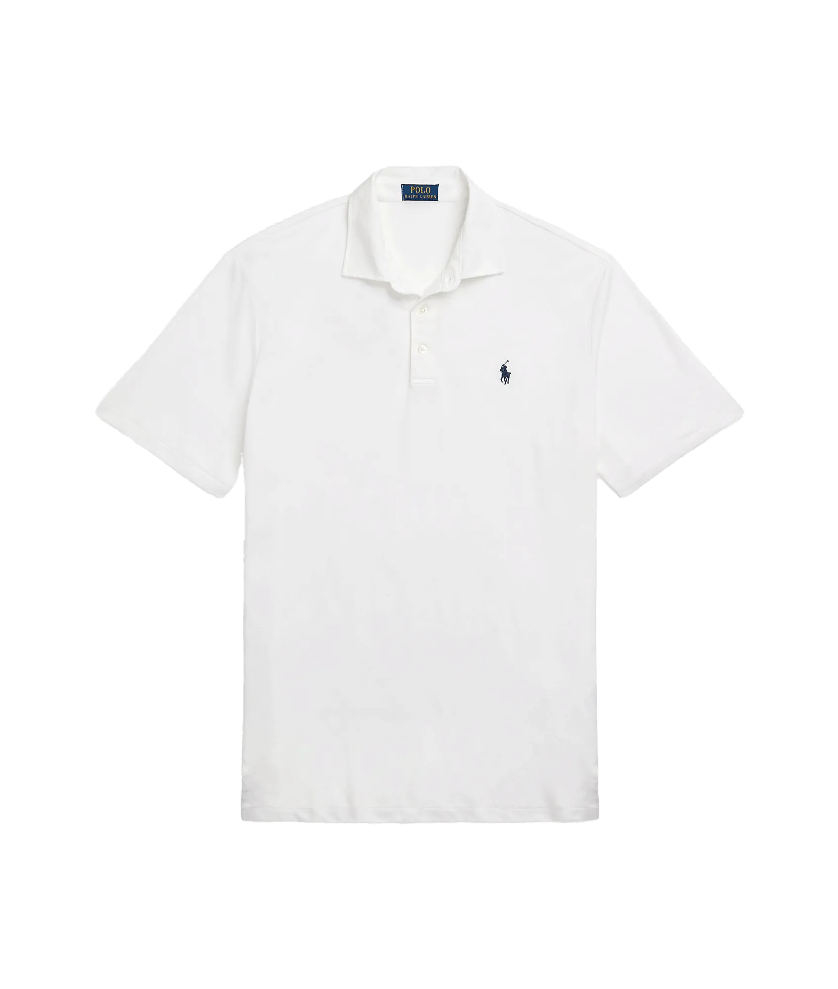 Classic Fit Cotton-linen Mesh Polo Shirt - White