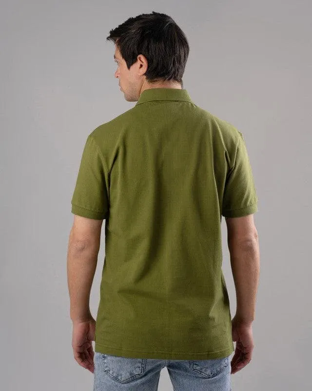 CLASSIC FIT PIQUE POLO SHIRT - KHAKI