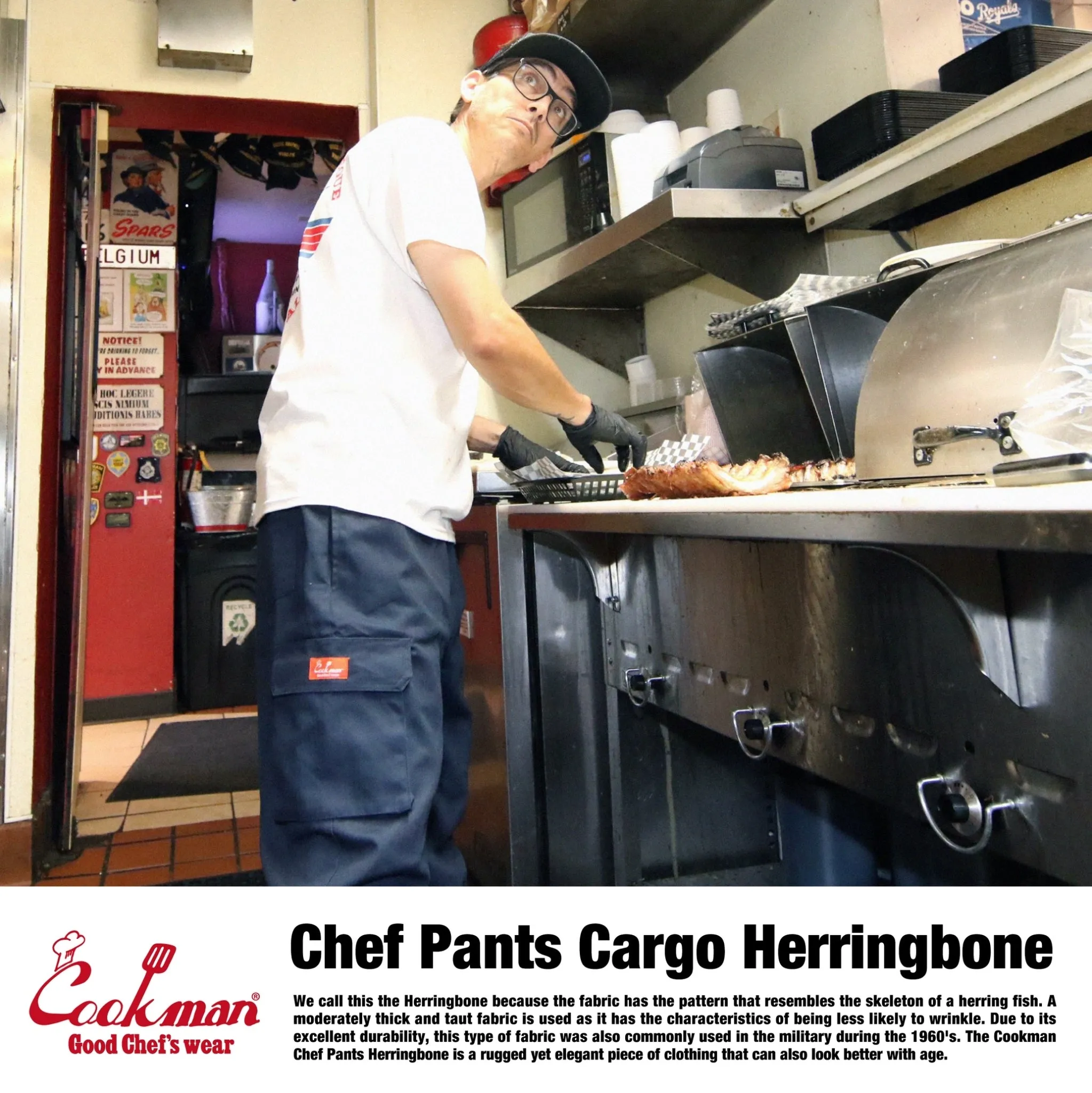 Cookman Chef Pants Cargo - Herringbone : Navy