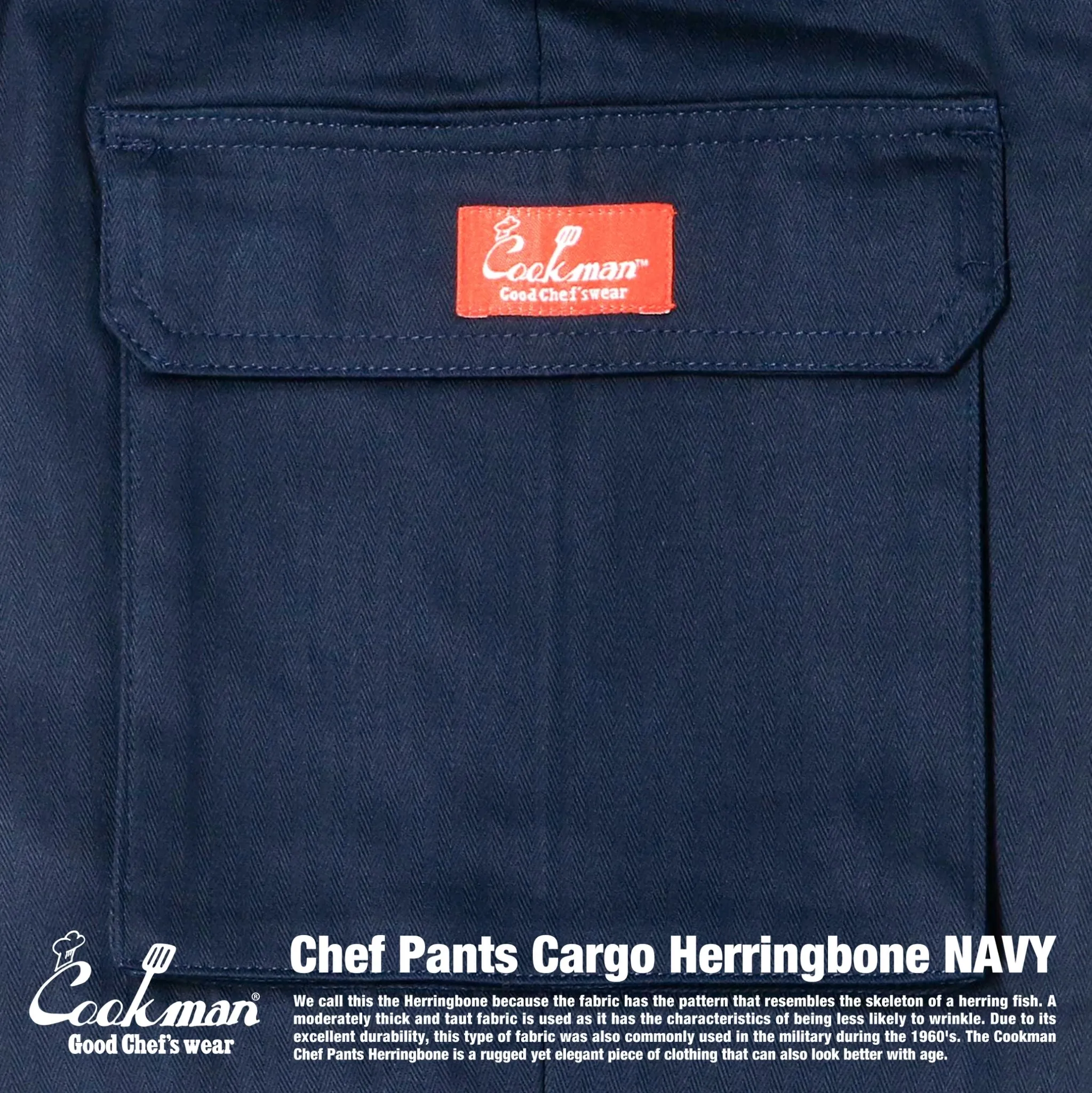 Cookman Chef Pants Cargo - Herringbone : Navy