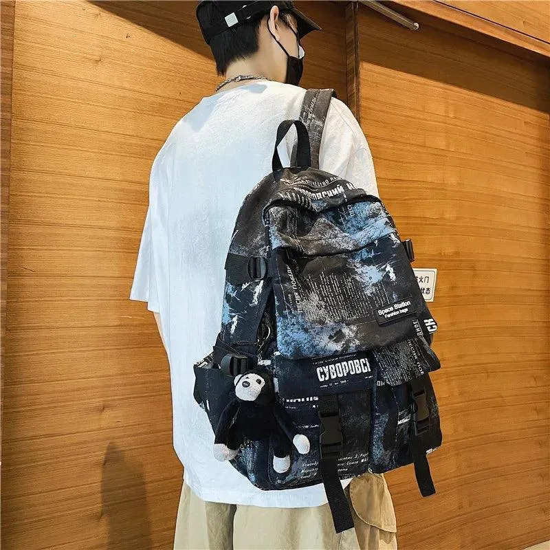 Cool Graffiti Backpack with Large Capacity for Students QC346