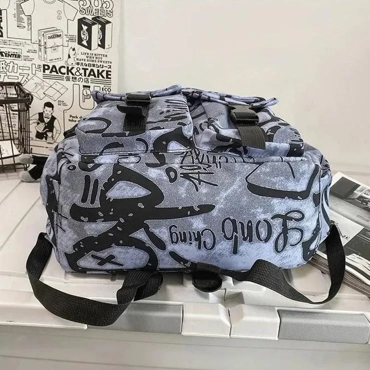 Cool Graffiti Backpack with Large Capacity for Students QC346