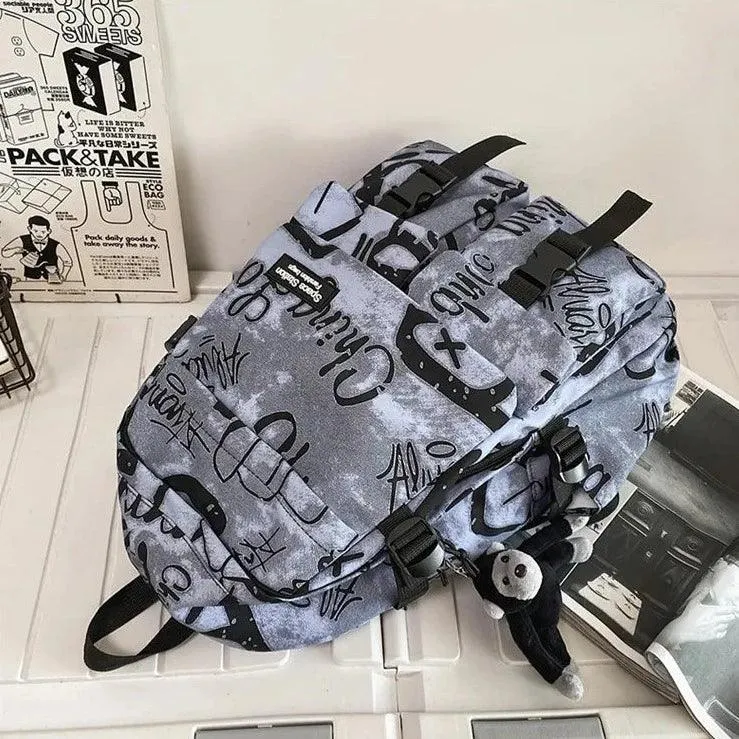 Cool Graffiti Backpack with Large Capacity for Students QC346