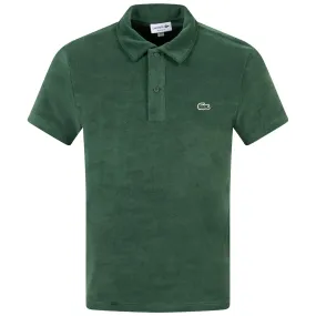 Cotton Blend Terry Cloth Regular Fit Polo Green - SS24